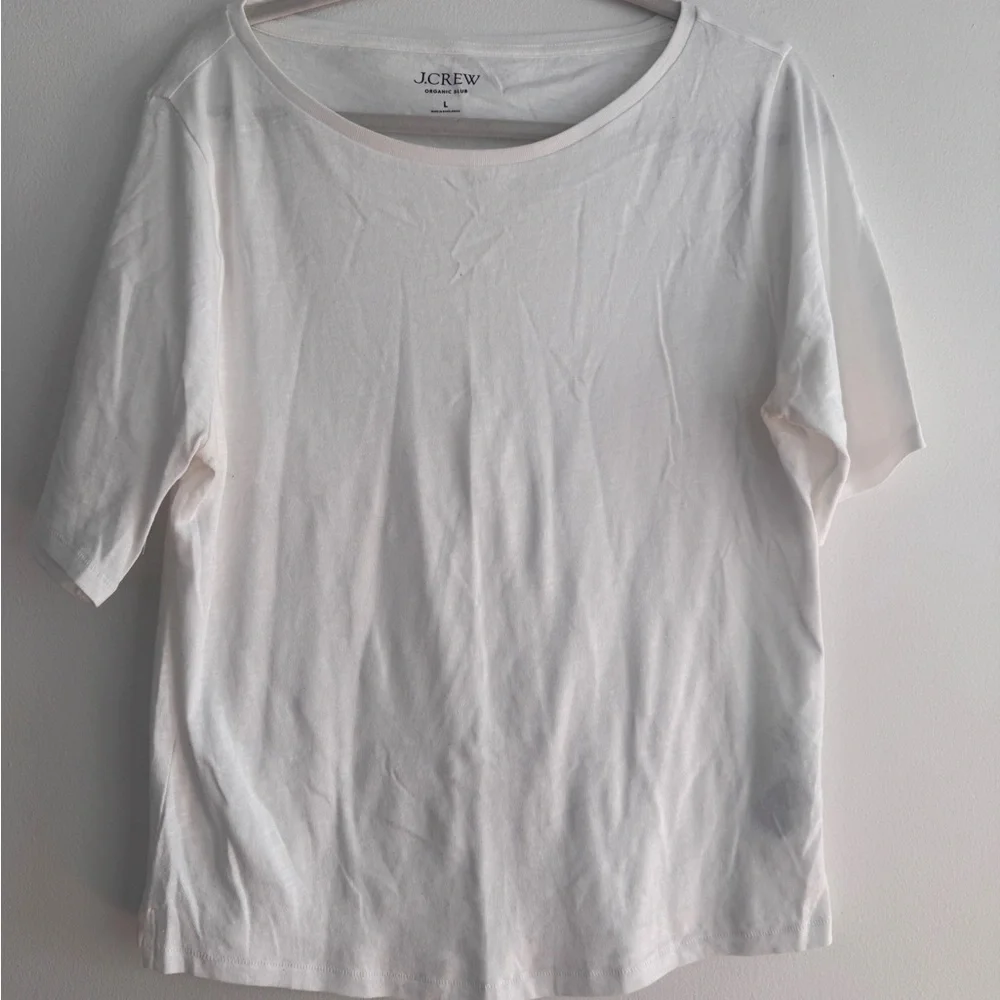J. Crew White Short Sleeve Crewneck Tee